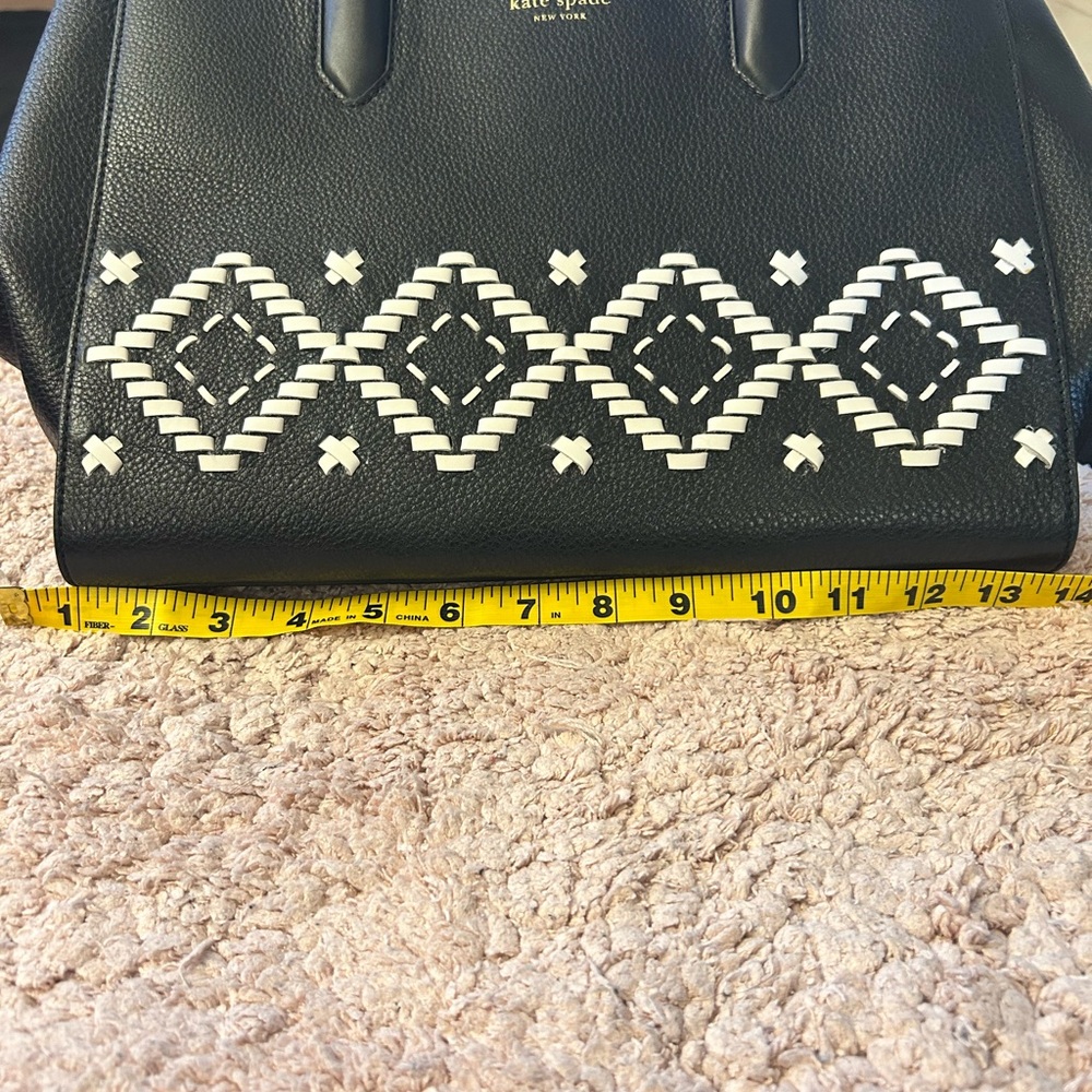 Kate Spade Black and White Satchel with Geometric Design - Picture 2 of 7